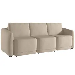 Sofá Cama para Sala de Estar 3 Lugares 276cm Montserrat K01 Linho Bege - Lyam Decor