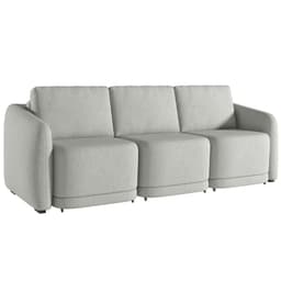 Sofá Cama para Sala de Estar 3 Lugares 306cm Montserrat K01 Linho Cinza - Lyam Decor