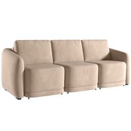 Sofá Cama para Sala de Estar 3 Lugares 306cm Montserrat K01 Veludo Bege - Lyam Decor