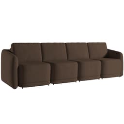 Sofá Cama para Sala de Estar 4 Lugares 356cm Montserrat K01 Veludo Marrom - Lyam Decor