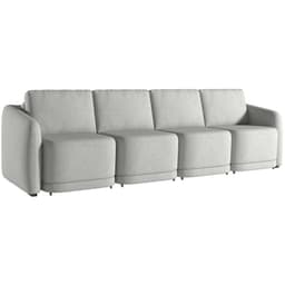 Sofá Cama para Sala de Estar 4 Lugares 396cm Montserrat K01 Linho Cinza - Lyam Decor