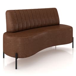 Sofá Chaise 2 Lugares Sala Living 135cm Pés Industrial Cayman K01 Couríssimo Marrom - Lyam Decor
