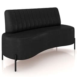 Sofá Chaise 2 Lugares Sala Living 160cm Pés Industrial Cayman K01 Couríssimo Preto - Lyam Decor