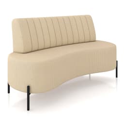 Sofá Chaise 2 Lugares Sala Living 160cm Pés Industrial Cayman K01 Linho Bege - Lyam Decor