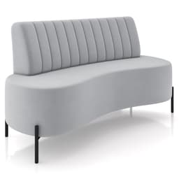 Sofá Chaise 2 Lugares Sala Living 160cm Pés Industrial Cayman K01 Veludo Cinza - Lyam Decor