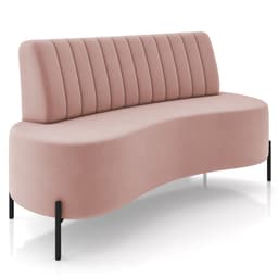 Sofá Chaise 2 Lugares Sala Living 160cm Pés Industrial Cayman K01 Veludo Rosê - Lyam Decor