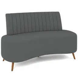 Sofá Chaise Living 2 Lugares 135cm Para Sala Cayman K01 Bouclê Cinza - Lyam Decor