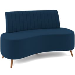 Sofá Chaise Living 2 Lugares 135cm Para Sala Cayman K01 Veludo Azul Marinho - Lyam Decor