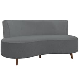 Sofá Chaise Living 2 Lugares 135cm Sala de Estar Istambul K01 Bouclê Cinza - Lyam Decor