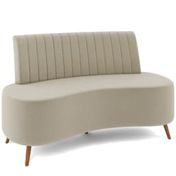 Sofá Chaise Living 2 Lugares 135cm para Sala Cayman K01 Veludo Bege - Lyam Decor
