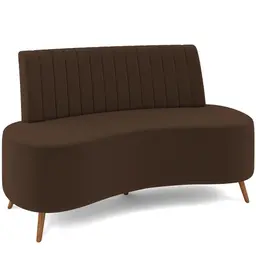 Sofá Chaise Living 2 Lugares 160cm Para Sala Cayman K01 Veludo Marrom - Lyam Decor