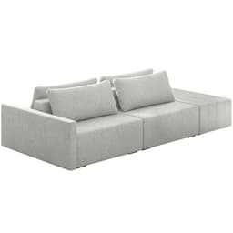 Sofá Ilha Modular Para Sala 232cm com Puff Dublin K01 Linho Cinza - Lyam Decor