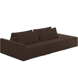 Sofá Ilha Modular Para Sala 232cm com Puff Dublin K01 Veludo Marrom - Lyam Decor