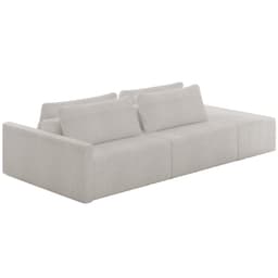 Sofá Ilha Modular Para Sala 252cm com Puff Dublin K01 Bouclê Creme - Lyam Decor