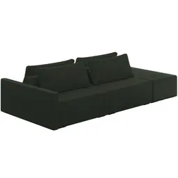 Sofá Ilha Modular Para Sala 252cm com Puff Dublin K01 Veludo Verde - Lyam Decor