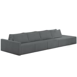 Sofá Ilha Modular Para Sala 392cm com Puff Dublin K01 Bouclê Cinza - Lyam Decor