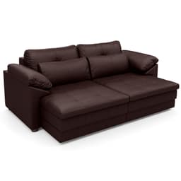 Sofá Retrátil Para Sala de Estar 3 Lugares 215cm Riza S03 Couro Caramelo - Lyam Decor