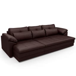 Sofá Retrátil Para Sala de Estar 4 Lugares 297cm Riza S03 Couro Caramelo - Lyam Decor