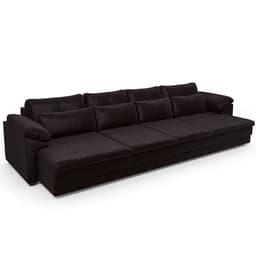 Sofá Retrátil Para Sala de Estar 4 Lugares 339cm Riza S03 Couro Vinho - Lyam Decor