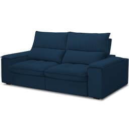 Sofá Retrátil Reclinável Para Sala de Estar Living 210cm Nápoles F04 Veludo Azul - Lyam Decor