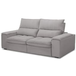 Sofá Retrátil Reclinável Para Sala de Estar Living 210cm Nápoles F04 Veludo Cinza - Lyam Decor