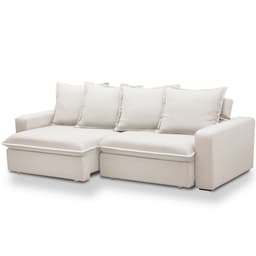 Sofá Retrátil Reclinável Para Sala de Estar Living 215cm Vêneto F04 Bouclê Off White - Lyam Decor