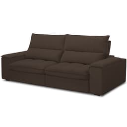 Sofá Retrátil Reclinável Para Sala de Estar Living 230cm Nápoles F04 Veludo Marrom - Lyam Decor
