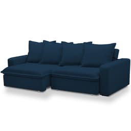 Sofá Retrátil Reclinável Para Sala de Estar Living 235cm Vêneto F04 Veludo Azul - Lyam Decor
