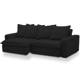 Sofá Retrátil Reclinável Para Sala de Estar Living 235cm Vêneto F04 Veludo Preto - Lyam Decor