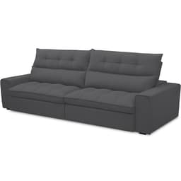 Sofá Retrátil Reclinável Para Sala de Estar Living 250cm Dimas F04 Bouclê Grafite - Lyam Decor