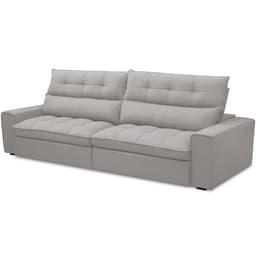 Sofá Retrátil Reclinável Para Sala de Estar Living 250cm Dimas F04 Veludo Cinza - Lyam Decor