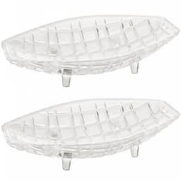 2 Centros de Mesa Cristal Deli Lyor 26x14x5,5cm Fruteira Dec