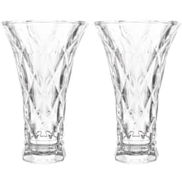 2 Vasos de Vidro Lyor Diamond Transparente 13x20cm Decorativ