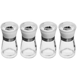 4 Moedores de Sal e Pimenta Temperos 170ml Lyor em Vidro com Moinhos de Cerâmica