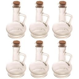 6 Potes de Vidro com Tampa Rolha 230ml para Azeite Vinagre Lyor Porta Condimentos