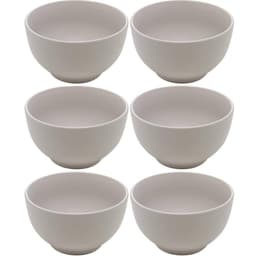 6 Tigelas 680ml Cumbucas Bowls de Cerâmica Lyor Bege Cronus Sobremesa Sopa