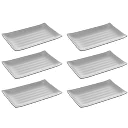 6 Travessas Melamina 17,5x11cm Prato Sushi Lyor Tóquio Granilite Retangular