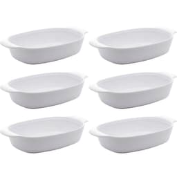 6 Travessas de Melamina para Restaurante 31cm Servir Guarnições com Alças Laterais