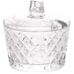 Açucareiro de Cristal Lyor Linha Diamante 10x10cm com Tampa Incolor
