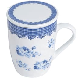 Caneca de Porcelana 310ml Com Tampa Filtro Lyor Grécia Colorida Super White