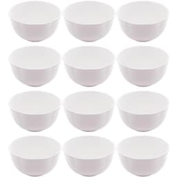 Conjunto 12 Cumbucas de Porcelana Brancas para Sopas Caldos Bowls Lyor Wave 14x7,5cm