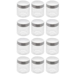 Conjunto 12 Potes de Vidro com Tampa Inox 870ml cada Lyor Sydney Biscoito Condimento