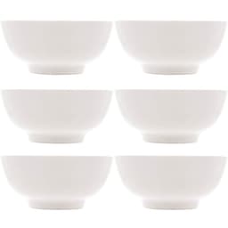 Conjunto 6 Tigelas Brancas de Porcelana 540ml Bowls Lyor Clean para Sopas Caldos Saladas