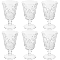 Conjunto Jogo 6 Taças de Vidro para Água Suco 240ml Desenhad