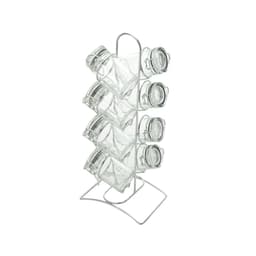 Conjunto com 8 Potes para Temperos Nuance Incolor e Prata