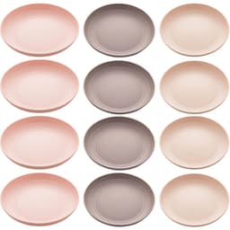 Conjunto de 12 Pratos Bambu Lyor Raso 27cm Coloridos Bandeja