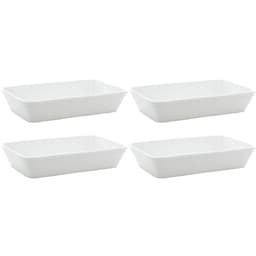 Conjunto de Travessas de Porcelana Lyor Linea 1L Brancas 4 Pratos Refratários Retangulares
