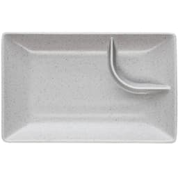 Jogo 100 Pratos Sushi 19cm Melamina com Molheira Lyor Granilite Retangulares