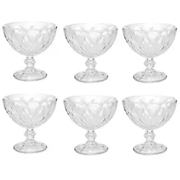 Jogo de 6 Taças Diamond Lyor para Sobremesa 250ml Transparen