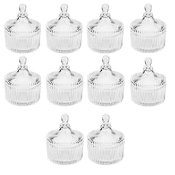 Kit 10 Potiches de Cristal com Tampa Carrosel Lyor 6,5x9cm Bomboniere Decorativo Lembrancinha